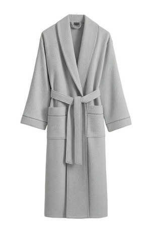 The Cotton Piqué Bathrobe - Grey