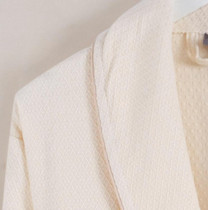 The Waffle Piqué Bathrobe - Cream