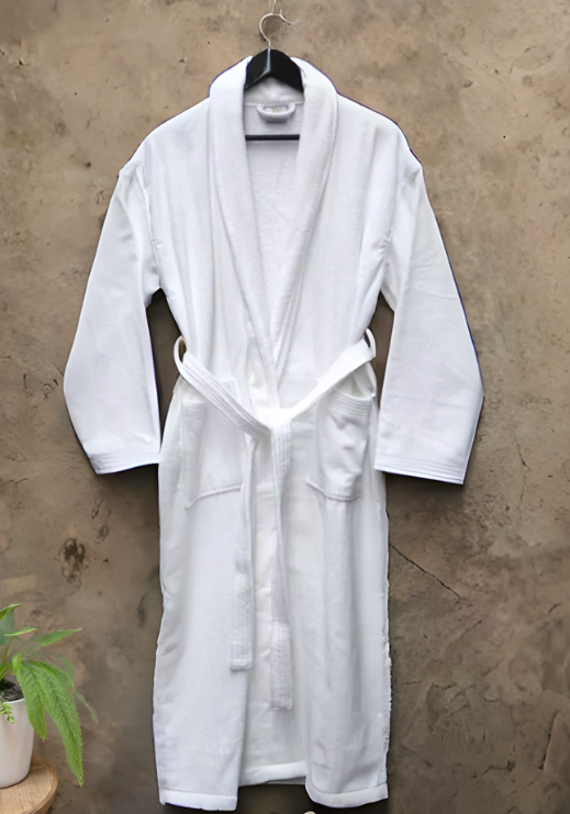 White Velour Bathrobe